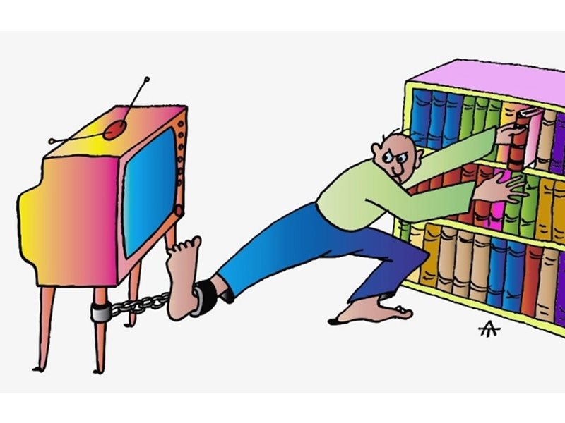 Почему телевизор читает. Чтение и Телевидение. Рисунок на тему Телевидение. Литература против телевидения. Книга против телевизора.
